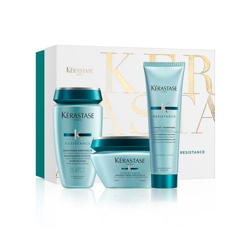Pack – Kérastase Resistance Shampoo, máscara e thermoprotector